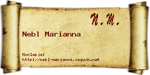 Nebl Marianna névjegykártya